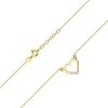 Łańcuszek złoty 585 serce z brylantami 0,015ct C-26